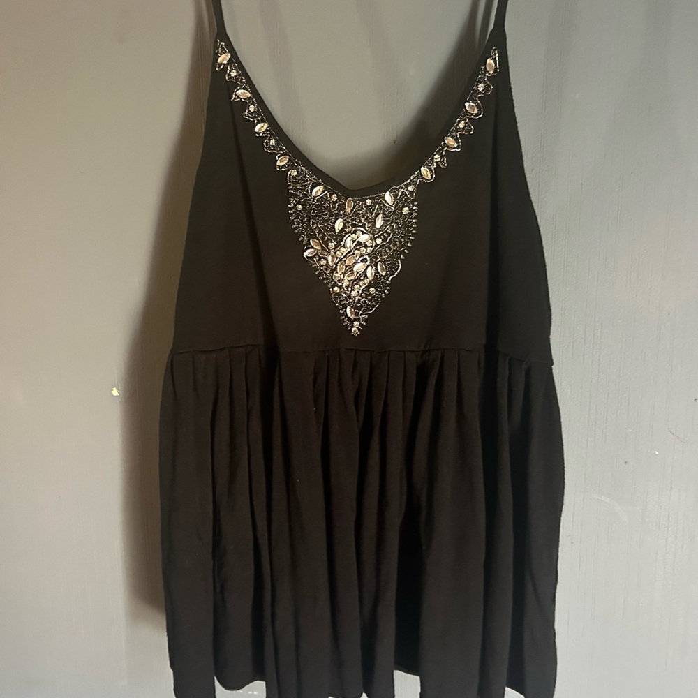 Vintage Rocawear Y2K Beaded Babydoll Cami Top Black Size L - Picture 4 of 11